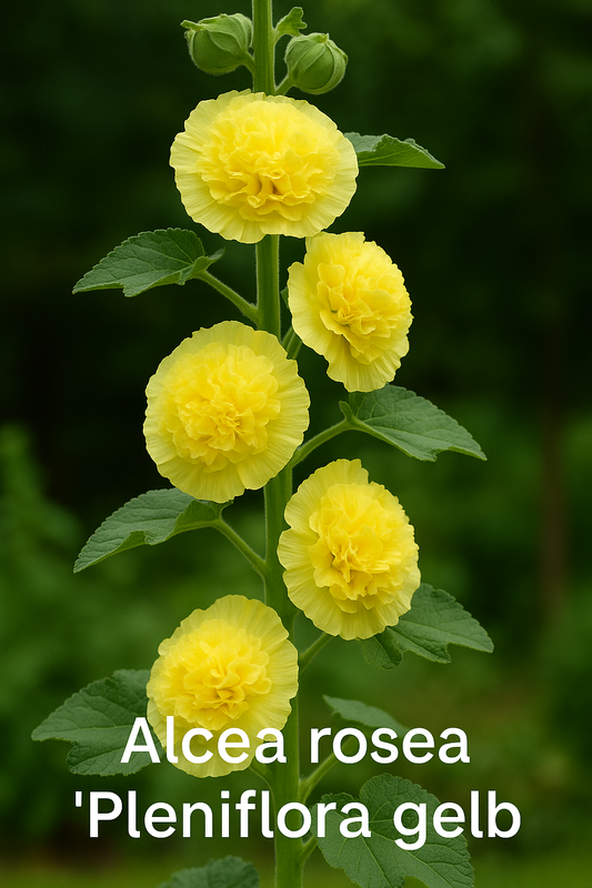 Alcea rosea 'Pleniflora gelb'
