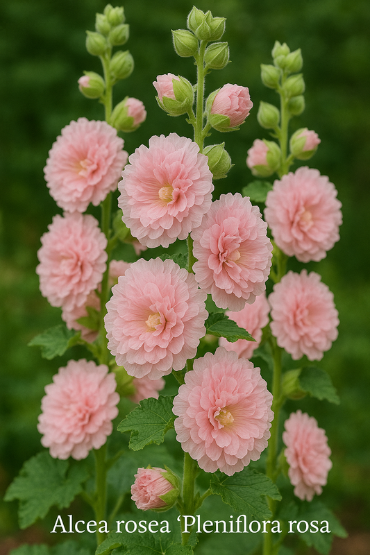 Alcea rosea 'Pleniflora rosa'