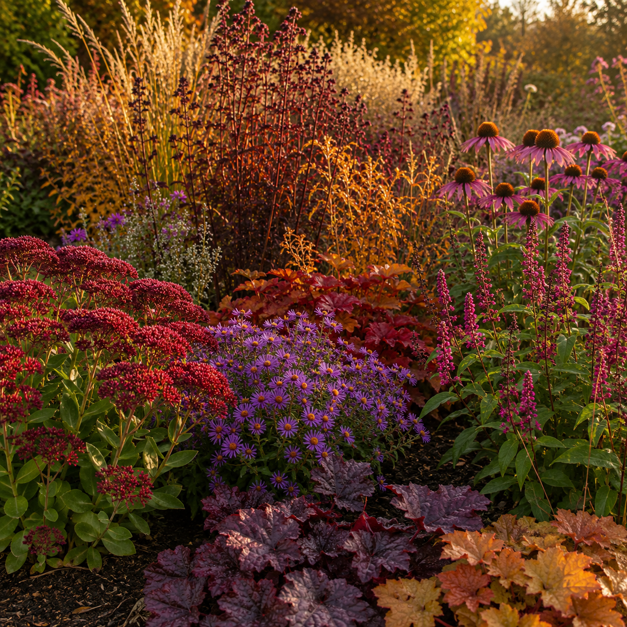 Farbenfrohes Herbstbeet