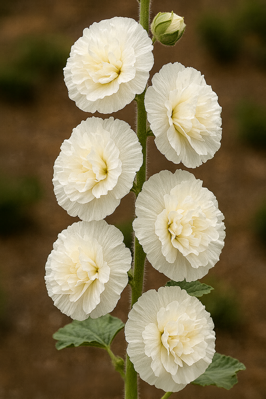 Alcea rosea 'Pleniflora weiß'