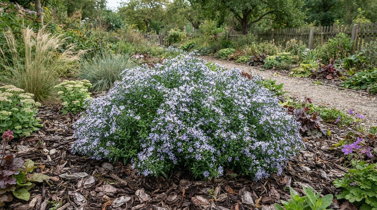 Symbolfoto / KI-Visualisierung: Aster ageratoides 'Stardust' ®