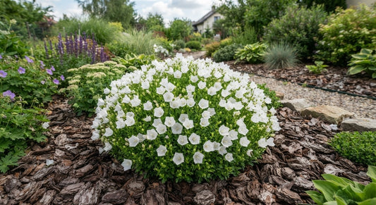 Symbolfoto / KI-Visualisierung: Campanula carpatica 'Weiße Clips'