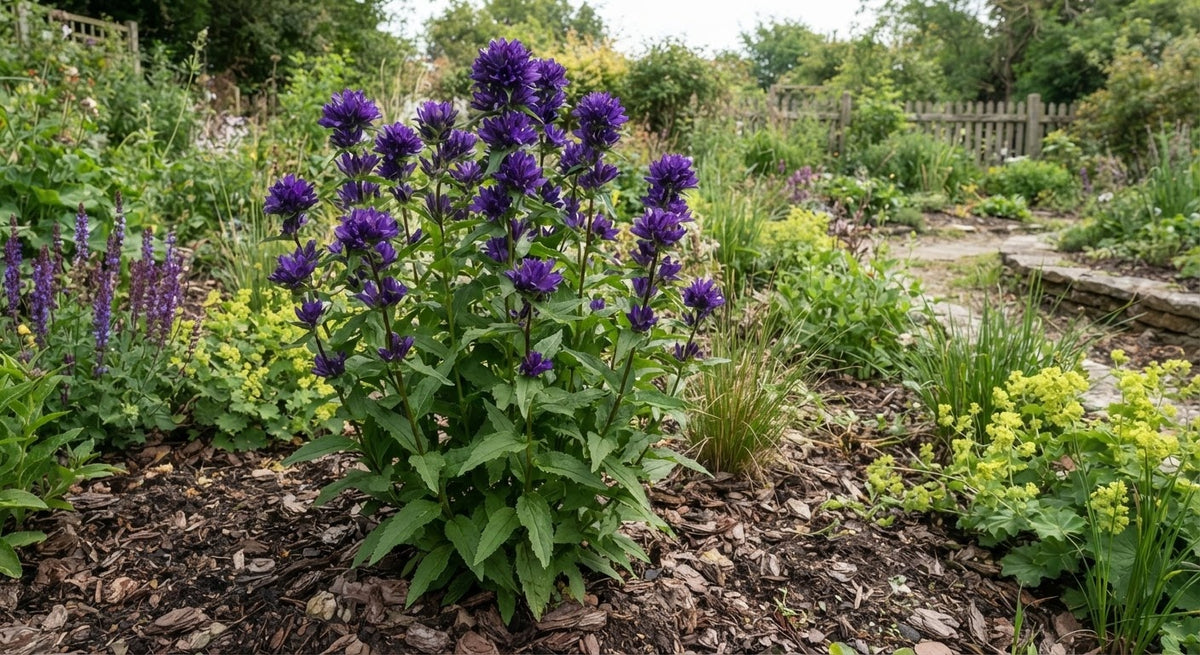 Symbolfoto / KI-Visualisierung: Campanula glomerata 'Joan Elliott'