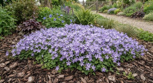 Symbolfoto / KI-Visualisierung: Campanula poscharskyana 'Blue Gown'