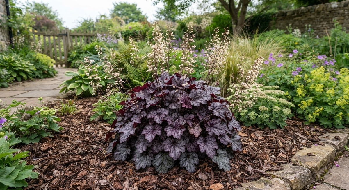 Symbolfoto / KI-Visualisierung: Heuchera 'Plum Pudding'