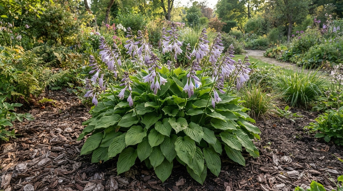 Symbolfoto / KI-Visualisierung: Hosta 'Sherborne Swift'