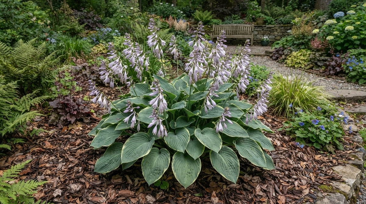 Symbolfoto / KI-Visualisierung: Hosta 'Velvet Moon'